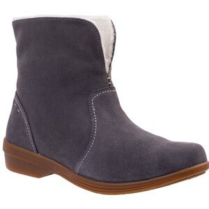 Spenco Women's Sun Valley Chukka Boots Charcoal Suede Sherpa Lining 8.5 NWOT